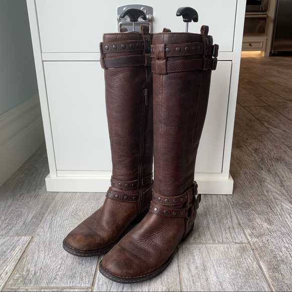 Born Shoes - SALE Born Gwynne Tall Riding Boots - Brown, Harness